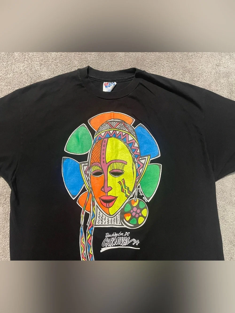Vintage 1994 Washington DC Carnival T Shirt XL Single Stitch USA Wilcox Art Tee